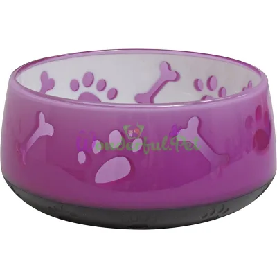 Миска CROCI Doggy, пластик, полупрозрачная, прорезиненное дно, фиолетовая, 0,3 л, 10 см