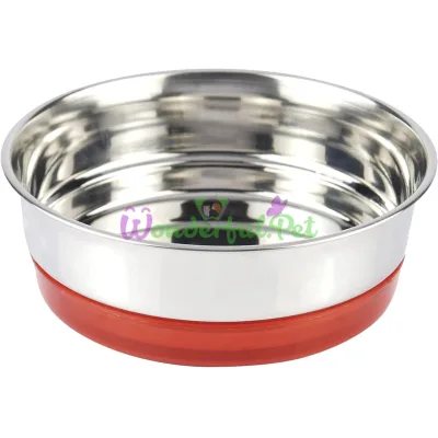 Миска CROCI Neon на гумци, красный неон, нерж., 0,47 л, 14см