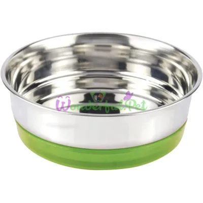 Миска CROCI Neon на гумци, салатовий неон, нерж., 0,2 л, 12см