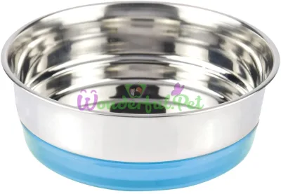 CROCI Neon Bowl with Rubber Ring, Blue Neon, Stainless Steel, 0.2L, 12cm
