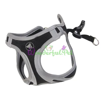Шлейка HIKING REFLECTIVE, чёрная, нейлон, S 34-41 см