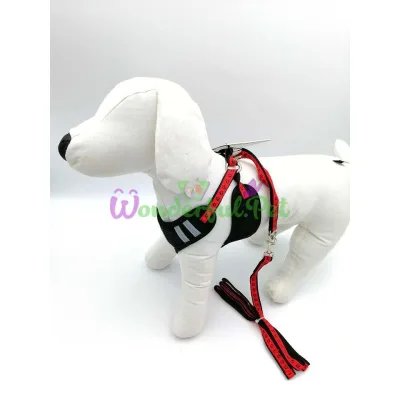 Набор HIKING PARURE, регулируемая шлейка + поводок, чёрный, нейлон, M 23-26 см 35-41 см (3 шт уп)