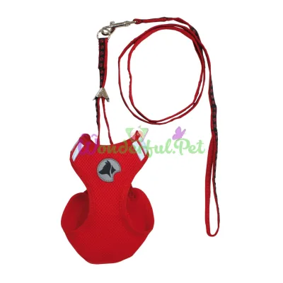 Набор HIKING PARURE, регулируемая шлейка + поводок, красный, нейлон, M 23-26 см 35-41 см (3 шт уп)