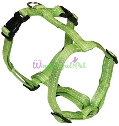 Шлея SOFT REFLECTIVE H-подібна, світловідбивна, м'яка, зелена, нейлон, 1x25-40 см