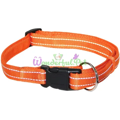 Ошейник SOFT REFLECTIVE светоотражающий, мягкий, оранжевый, нейлон, 35-55х2 см