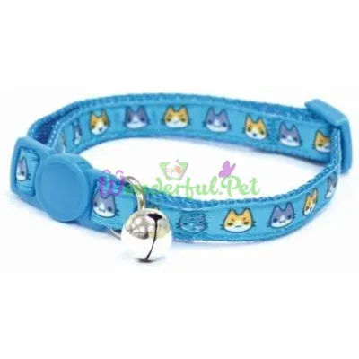Ошейник д кота CATMANIA MANGA, со звоночком, нейлон, синий, 23-35x1 см