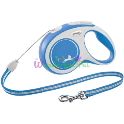 Рулетка FLEXI New Comfort S, 8м, до 12кг, шнур, синяя 9008