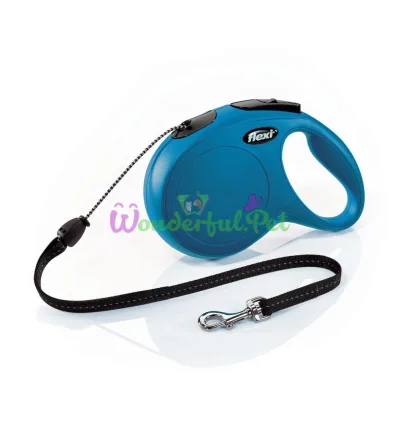 FLEXI Classic M Retractable Leash, 5 m, up to 20 kg, Cord, Blue 2610