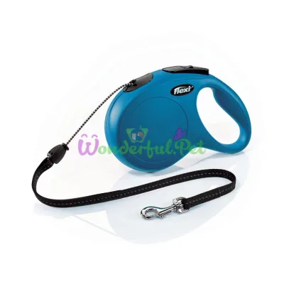 FLEXI Classic M Retractable Leash, 5 m, up to 20 kg, Cord, Blue 2610