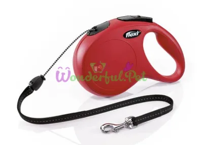 FLEXI Classic M Retractable Leash, 5 m, up to 20 kg, Cord, Red 2603