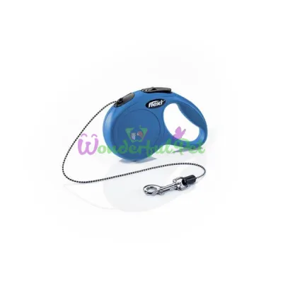 Flexi Classic S Cord Retractable Leash, 8 m, up to 12 kg, Blue