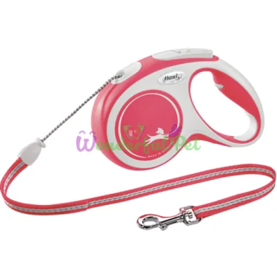 Рулетка FLEXI New Comfort Cord M, 5 м, до 20 кг, шнур, красная (2922) (12 шт кор)