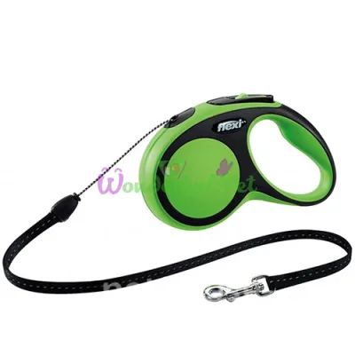 Рулетка FLEXI New Comfort S, 8м, до 12кг, шнур, зеленая 9022