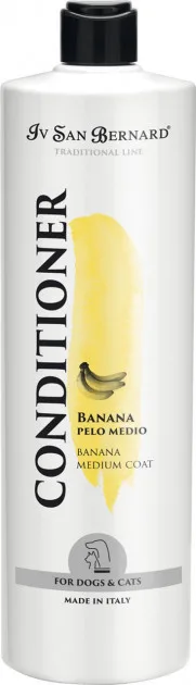 Кондиціонер Iv San Bernard Banana з бананом для середньої шерсті, 1 л (12 шт уп)