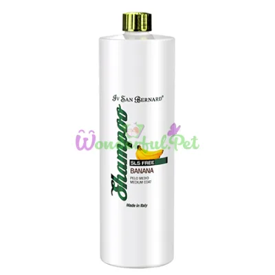 Шампунь Iv San Bernard Banana SLS FREE кот собака , средняя шерсть, смягчающий., аромат банана, 1л