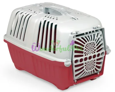 PRATIKO 1 Plastic Pet Carrier, Cipria-Marsala Light Brown, 48x31.5x33 cm, for Pets up to 10 kg