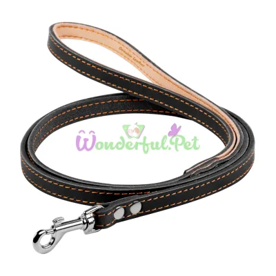 Single Dog Leash with Stitching 12 mm, 122 cm, Black