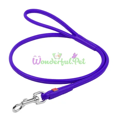 Поводок круглый Waudog Glamour для собак 8 мм, 122 см, фиолетовый