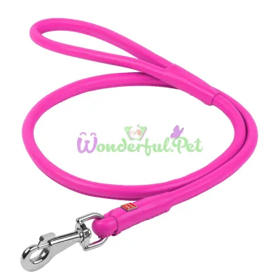Поводок круглый Waudog Glamour для собак 10 мм, 183 см, розовый