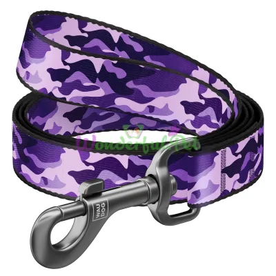 Поводок Waudog Nylon с рисунком Фиолетовый камо для собак 25 мм, 122 см