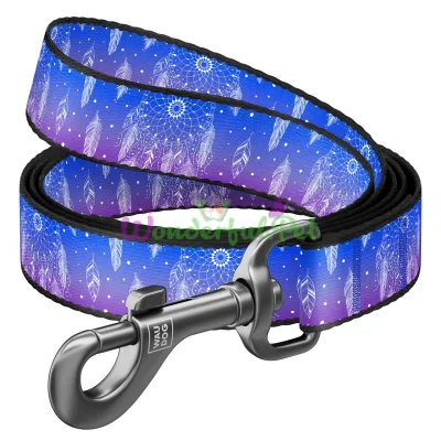 Поводок Waudog Nylon с рисунком Ловец снов для собак 20 мм, 122 см