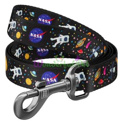 Поводок Waudog Nylon с рисунком Nasa для собак 20 мм, 122 см