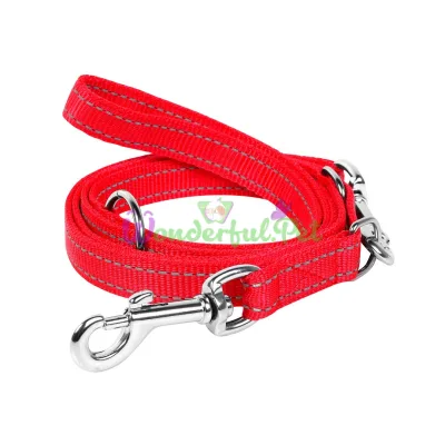 Нейлоновый поводок-перестежка Dog Extreme, двойной для собак 25 мм, 110/140/180 см, красный