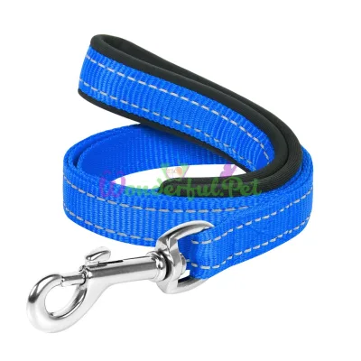 Нейлоновый поводок Dog Extreme с прорезининой ручкой для собак 20 мм, 122 см, голубой