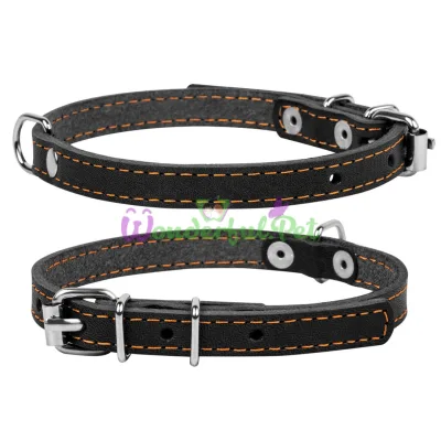Single Dog Collar 12 mm, 24-32 cm, Black