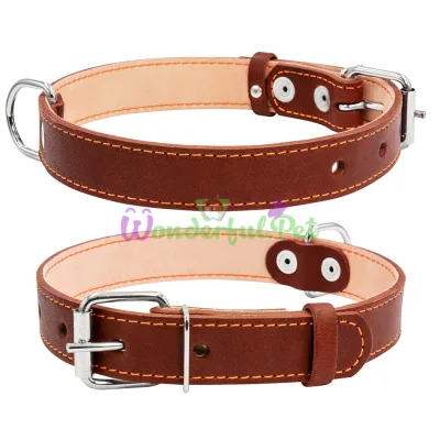 Double Dog Collar 25 mm, 38-50 cm, Brown