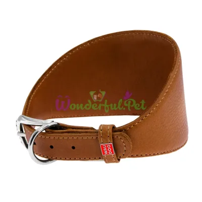 Ошейник Waudog Soft, для борзых, без украшений, ширина 15 мм, длина 23-27 см, коричневый