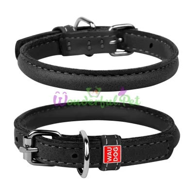 Waudog Soft Round Dog Collar, 8 mm, 20-25 cm, Black