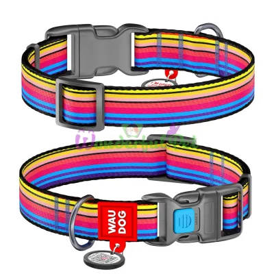 Ошейник Waudog Nylon с рисунком Линия 1 ширина 25 мм, длина 31-49 см