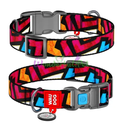 Ошейник Waudog Nylon с рисунком Граффити ширина 25 мм, длина 31-49 см