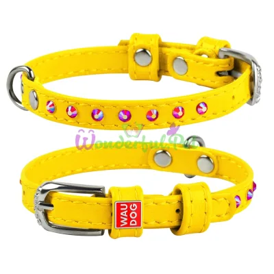 ΠΡΠ΅ΠΉΠ½ΠΈΠΊ Waudog Glamour Ρ ΠΊΠ»Π΅Π΅Π²ΡΠΌΠΈ ΡΡΡΠ°Π·Π°ΠΌΠΈ, ΡΠΈΡΠΈΠ½Π° 9 ΠΌΠΌ, Π΄Π»ΠΈΠ½Π° 18-21 ΡΠΌ, ΠΆΠ΅Π»ΡΡΠΉ