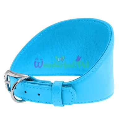 Ошейник Waudog Glamour для борзых, без украшения, ширина 20 мм, длина 34-40 см, голубой