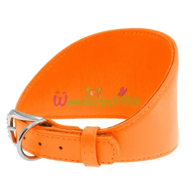 Ошейник Waudog Glamour для борзых, без украшения, ширина 15 мм, длина 29-35 см, оранжевый