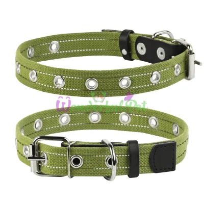 Collar Tarpaulin Cotton Dog Collar with Reflective Thread, 25 mm Wide, 53 cm Long