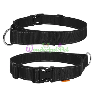 Нейлоновый ошейник с ручкой Dog Extreme для собак, регулируемый, 40 мм, 55-75 см, черный