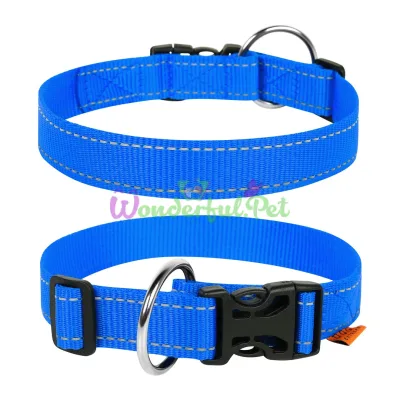 Nylon Collar Dog Extreme Adjustable 25 mm, 31-49 cm, Blue