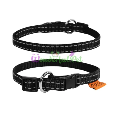 Nylon Collar Dog Extreme Adjustable 15 mm, 23-35 cm, Black