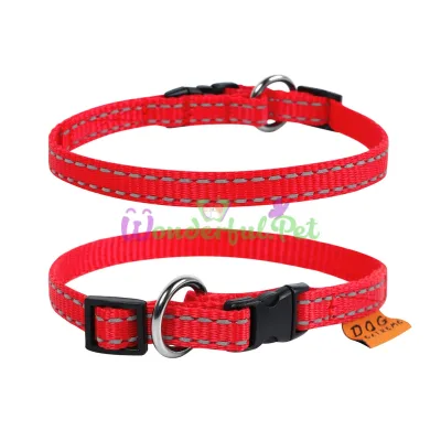 Nylon Collar Dog Extreme Adjustable 15 mm, 23-35 cm, Red