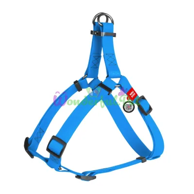 Шлея Waudog Waterproof для собак, водостойкая, 20 мм, 50-80 см, голубая