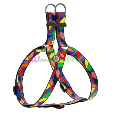 Шлея Waudog Nylon для собак с рисунком Витраж 15 мм, 40-55 см