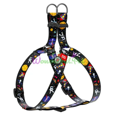 Шлея Waudog Nylon для собак с рисунком Nasa 15 мм, 40-55 см