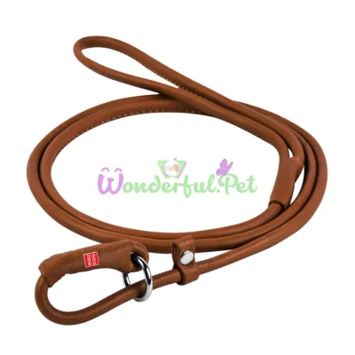 Waudog Soft Round Slip Leash for Dogs, 8 mm, 135 cm, Brown