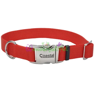 Ошейник Coastal Titan Buckle для собак, красный, 2×30-45 см