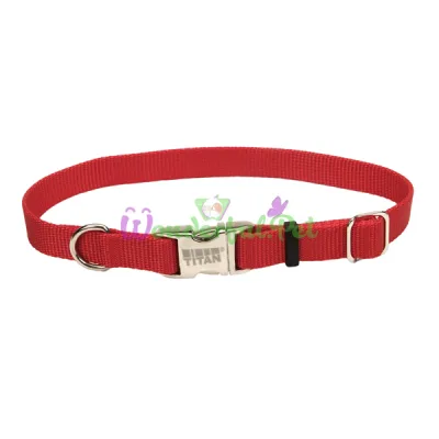 Ошейник Coastal Titan Buckle для собак, красный, 2.5×46-66 см