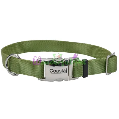 Ошейник Coastal Titan Buckle для собак, зеленый, 2×30-45 см
