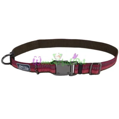 Нейлоновый ошейник Coastal K9 Explorer для собак, малиновый, 2.5×45-65 см